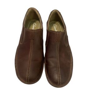 Clarks Mens Chocolate Brown Senner Falls Slip On Loafers Casual Shoes Size 10